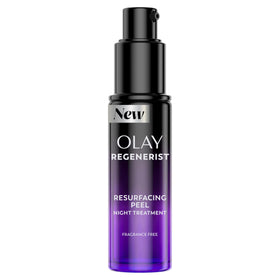 Olay front jar showing resurfacing peel for smooth skin