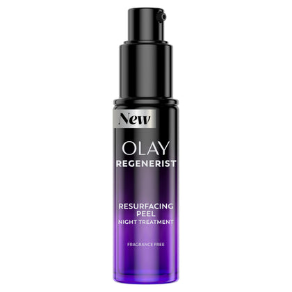 Olay front jar showing resurfacing peel for smooth skin
