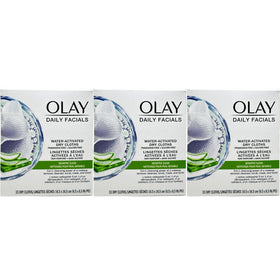Olay front packaging dry pouch showing count and benefits