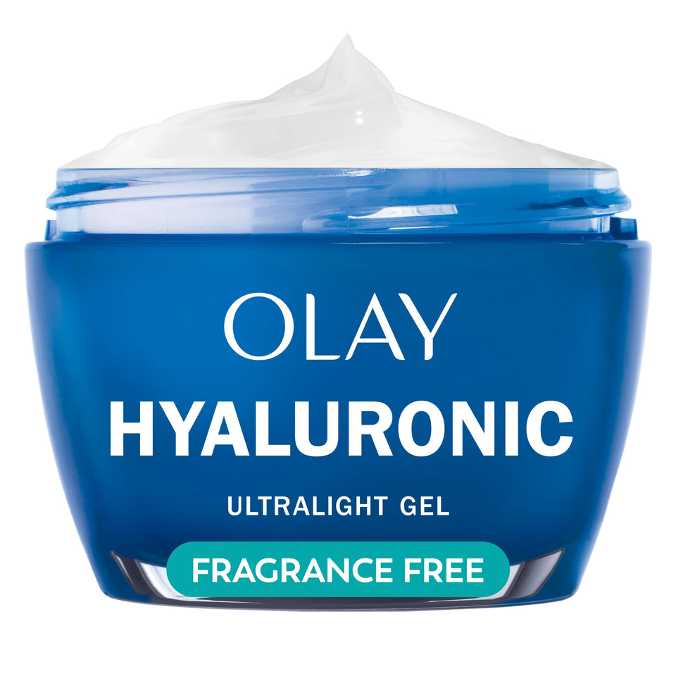 Olay front packaging showing brand and hydrating benefits