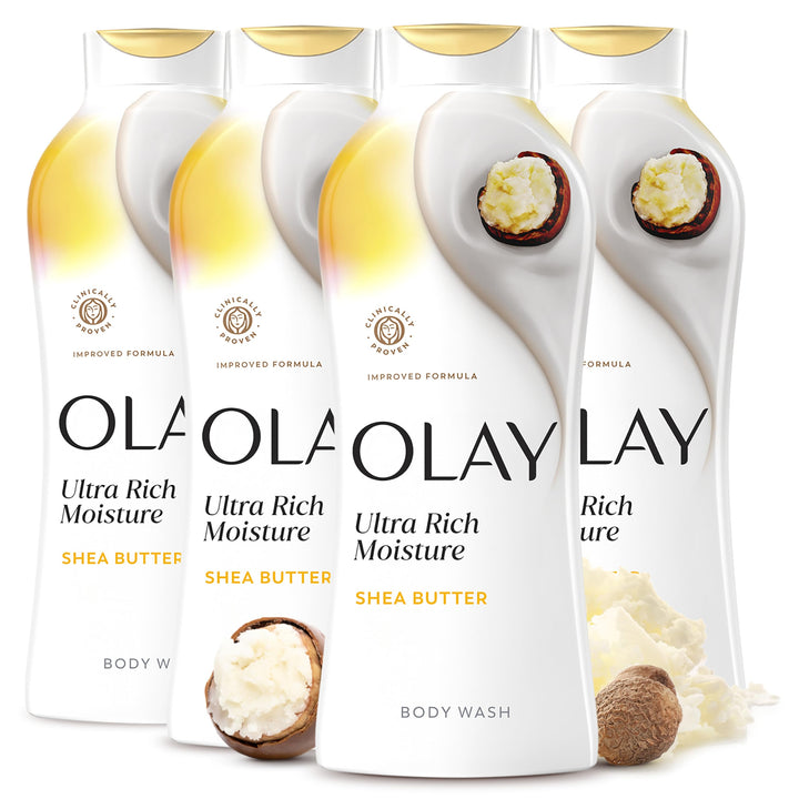 Olay front packaging showing ultra moisture bottle and scent benefits