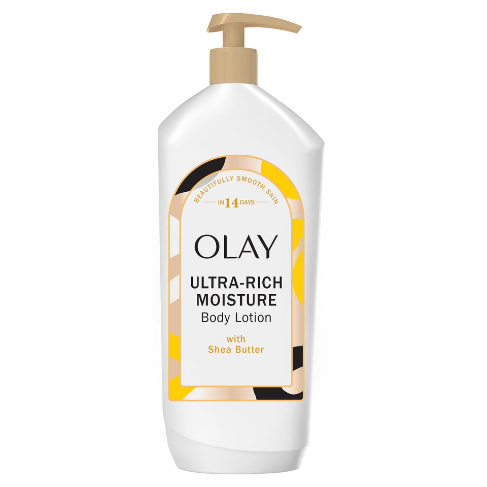 Olay front packaging showing bottle and benefits