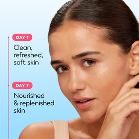 Olay product label and ingredients close-up showing alcohol-free benefit