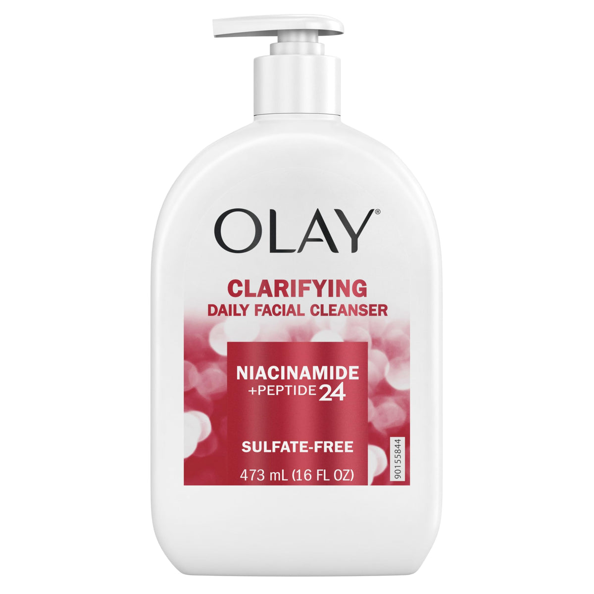 Olay ingredient callout niacinamide and peptides emphasizing pore-refining benefit