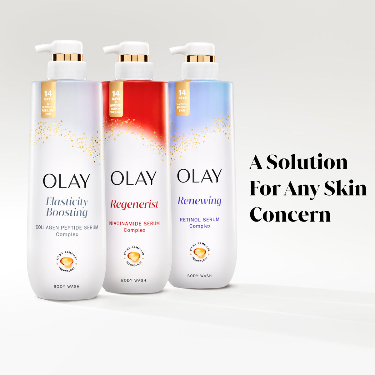 Olay ingredient visual with niacinamide and collagen for skin support