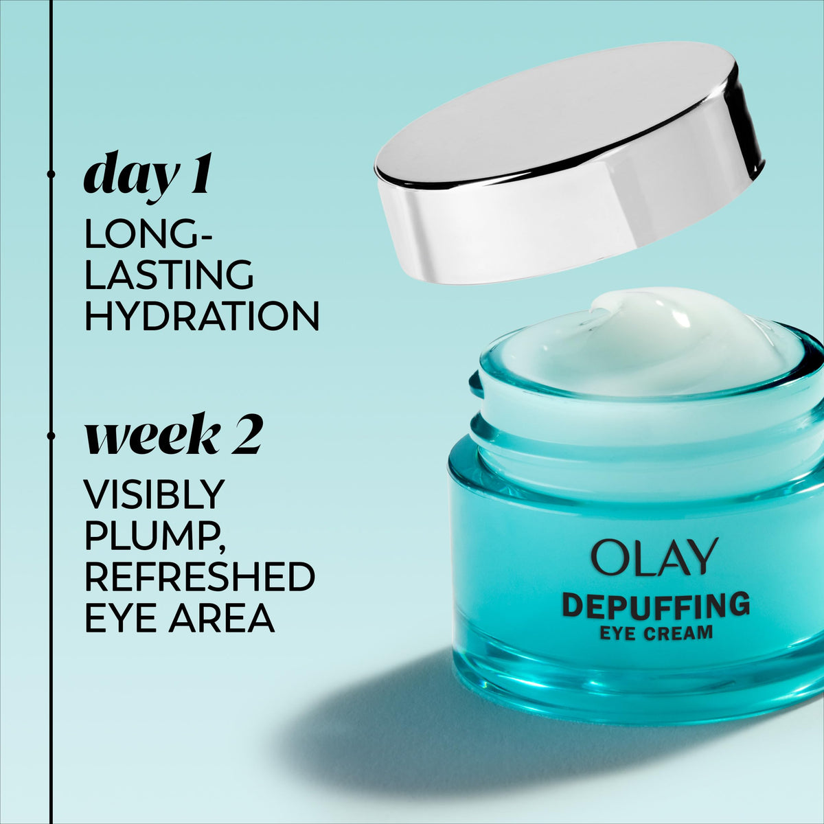 Olay ingredient callout with hyaluronic acid niacinamide peptides for plumping