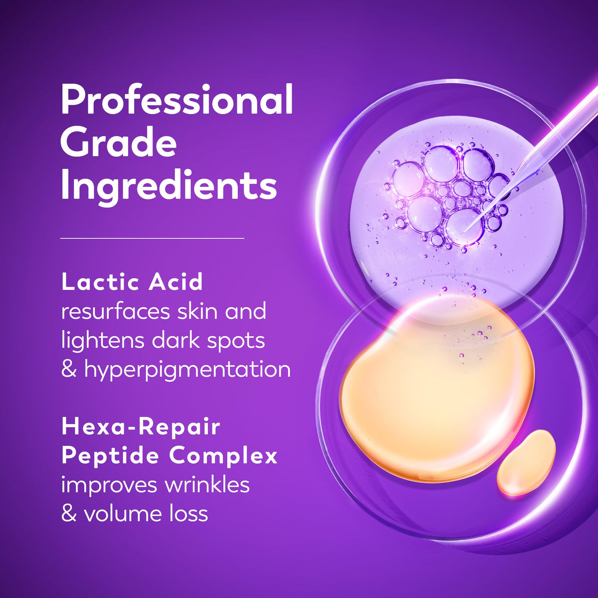 Olay label featuring Hexa-Repair Peptide for firmness support
