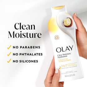 Olay label ingredient list detail showing key actives and clean formula