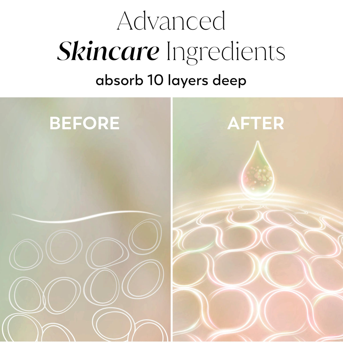 Olay ingredients panel highlighting niacinamide for improved tone and texture
