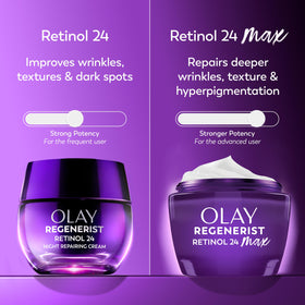 Olay cream on fingertip ready to apply for overnight moisture