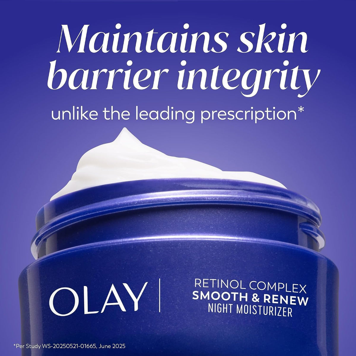 Olay jar with recyclable label highlighting sustainable packaging