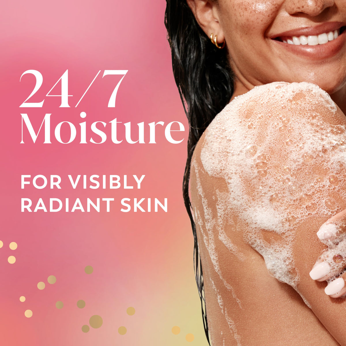 Olay label close-up highlighting active ingredients for hydration