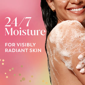 Olay label close-up highlighting active ingredients for hydration
