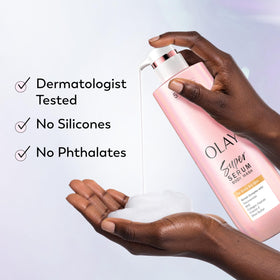 Olay label close-up listing collagen peptide and other actives for ingredient clarity
