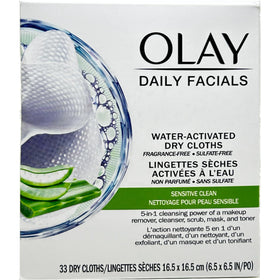 Olay label close-up showing aloe extract for soothing hydration