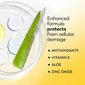Olay product label with highlighted niacinamide aloe vera and vitamin E ingredients