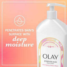 Olay lifestyle shot applying lotion on arm for daily hydration and fresh skin feel