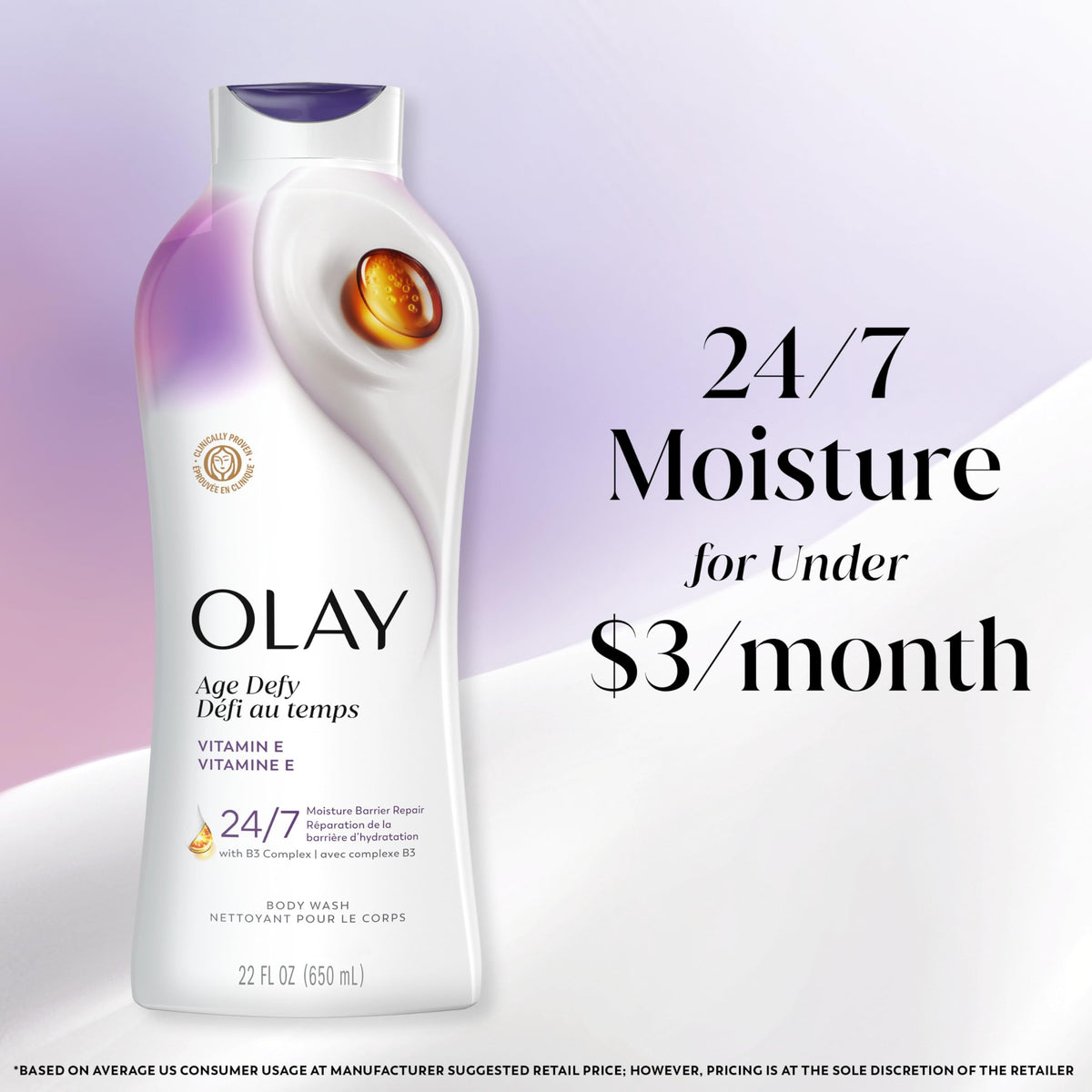 Olay lifestyle bathroom scene displaying product as part of daily skincare routine