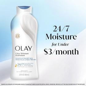 Person using Olay in shower showing real-life application and soft skin result