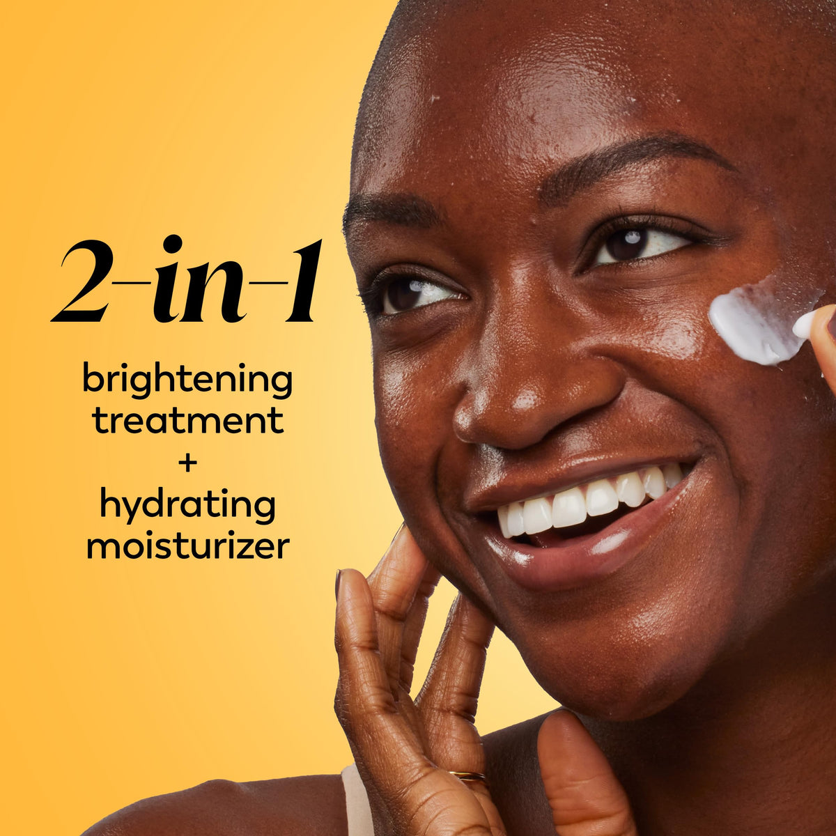 Woman with glowing skin after Olay moisturizer illustrating radiant results