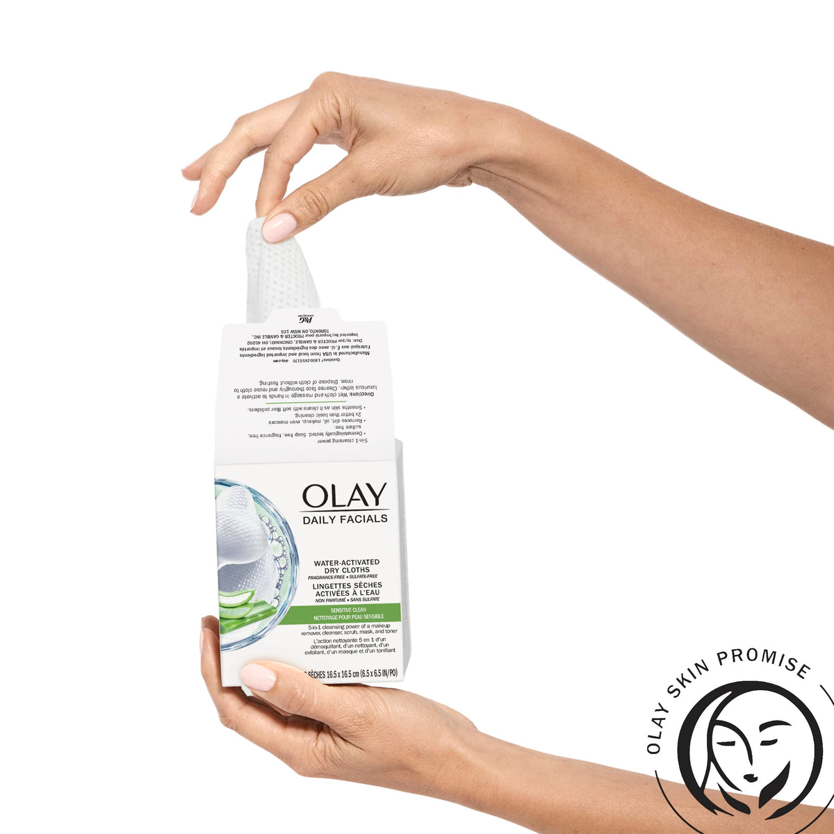 Olay makeup removal demonstration removing foundation effectively