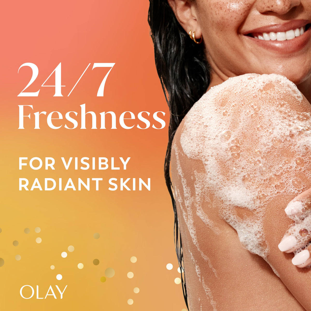 Olay 22 fl oz bottle next to common items to show true size