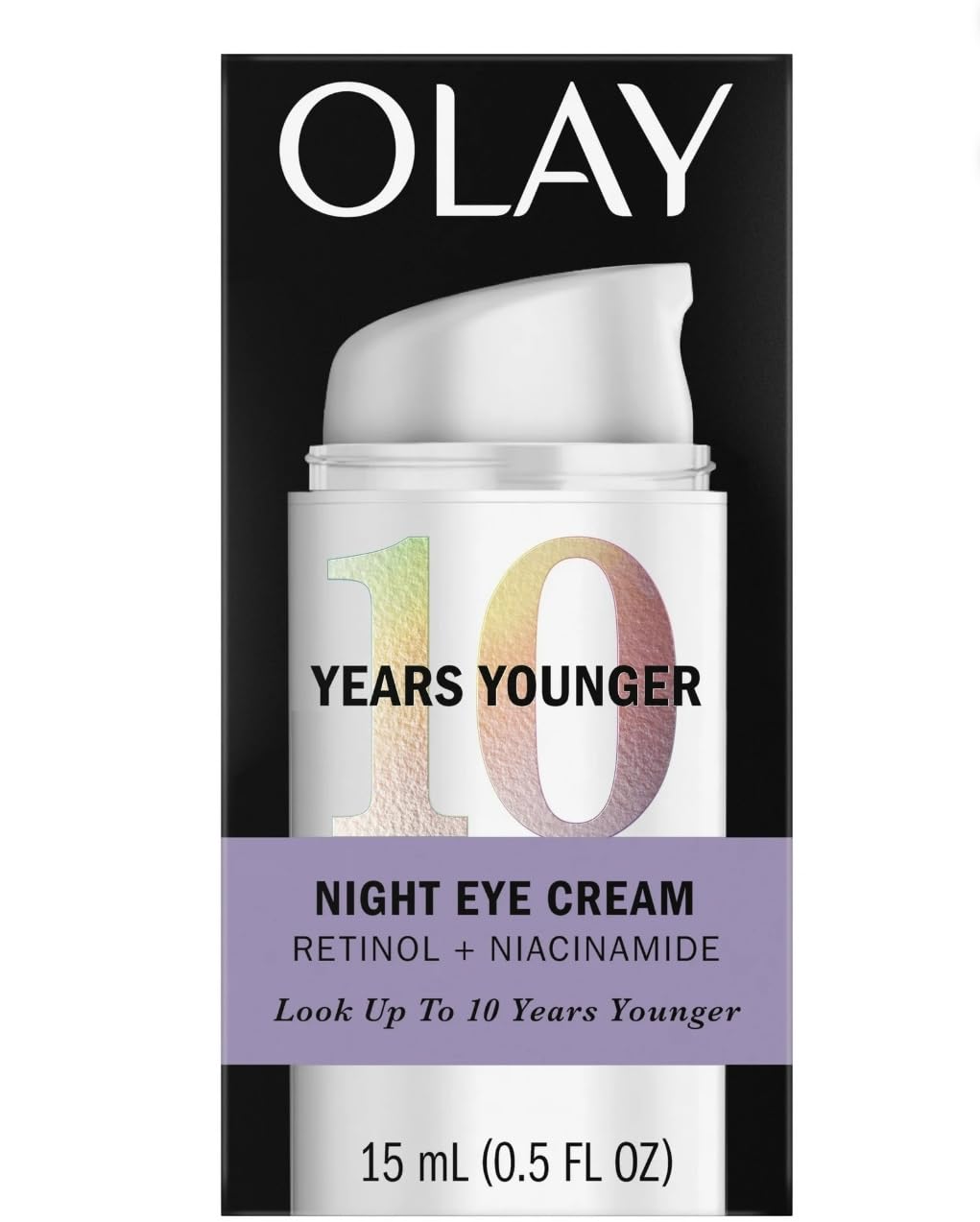 Olay night eye cream jar front view showing clean packaging and hydration benefits