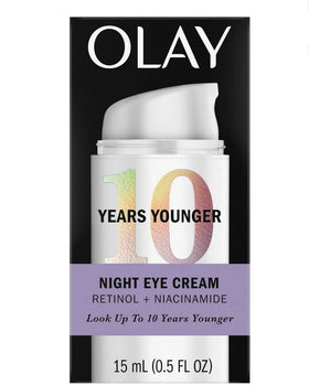 Olay night eye cream jar front view showing clean packaging and hydration benefits