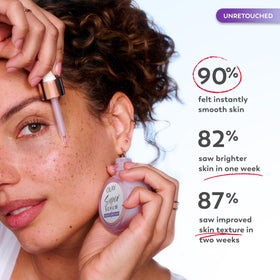 Olay night serum droplet on hand showing amount and easy application