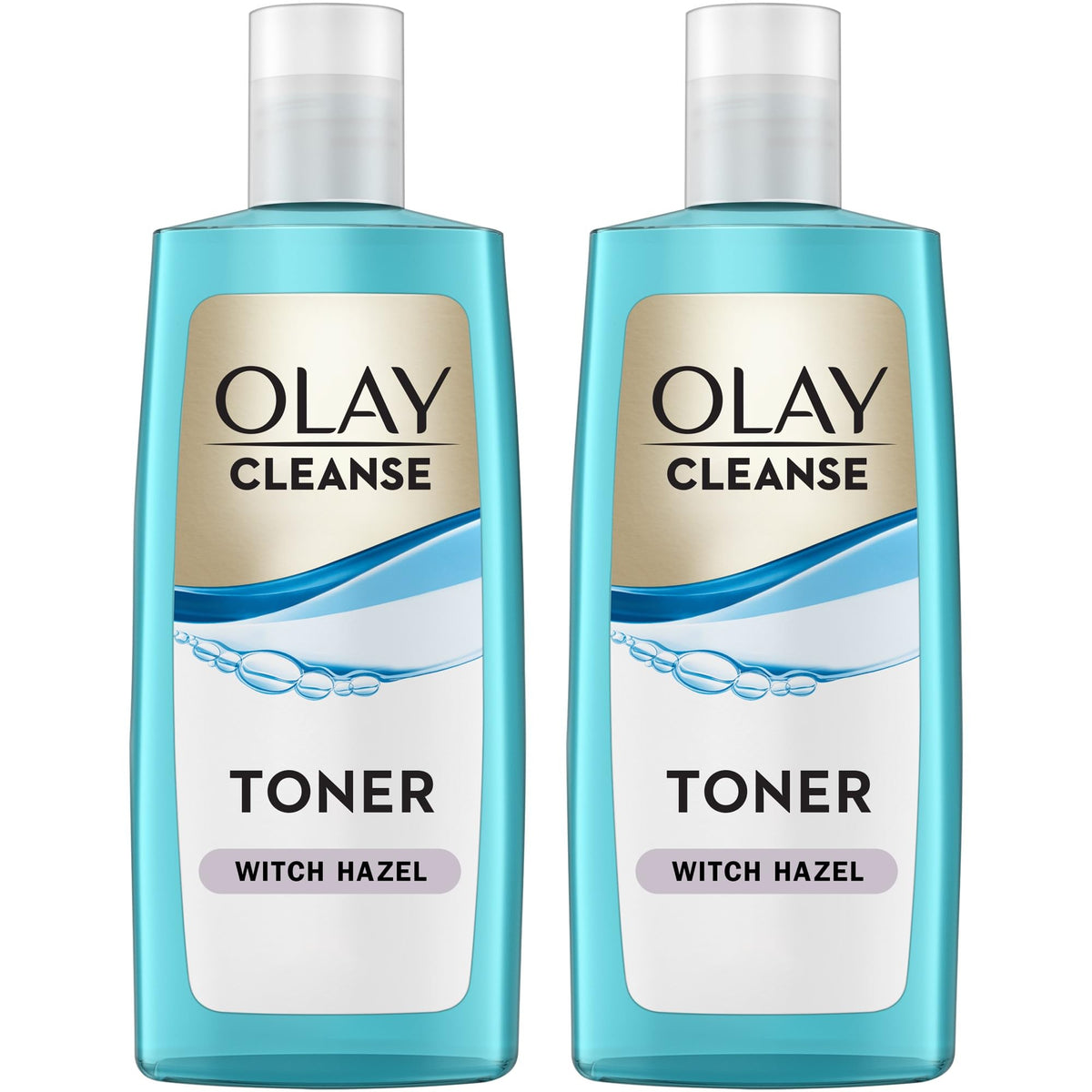 Olay bottle front packaging showing label and pack benefit