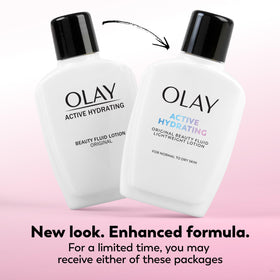 Olay open cap pouring fluid demonstrating easy dispensing and lightweight feel