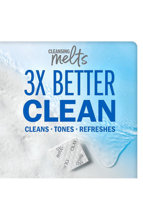 Olay pad activated with water creating rich foam for quick cleansing