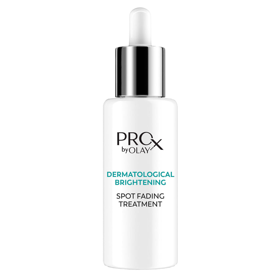 Olay Pro-X front packaging showing bottle and box, clear product identity and benefits