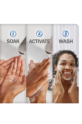 Olay cleanser pads staged in bathroom illustrating nightly routine convenience