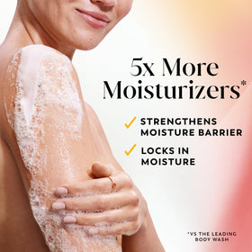 Olay pump dispensing body wash demonstrating easy application