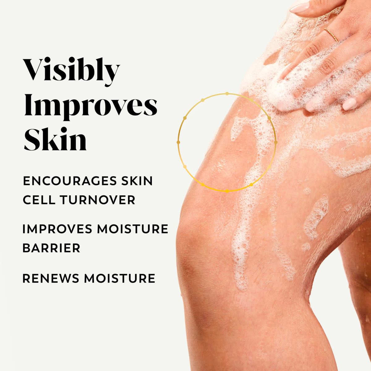 Olay pump dispensing creamy lather for easy application and hydration