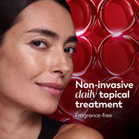 Angled view of Olay Regenerist cap and tube detailing applicator