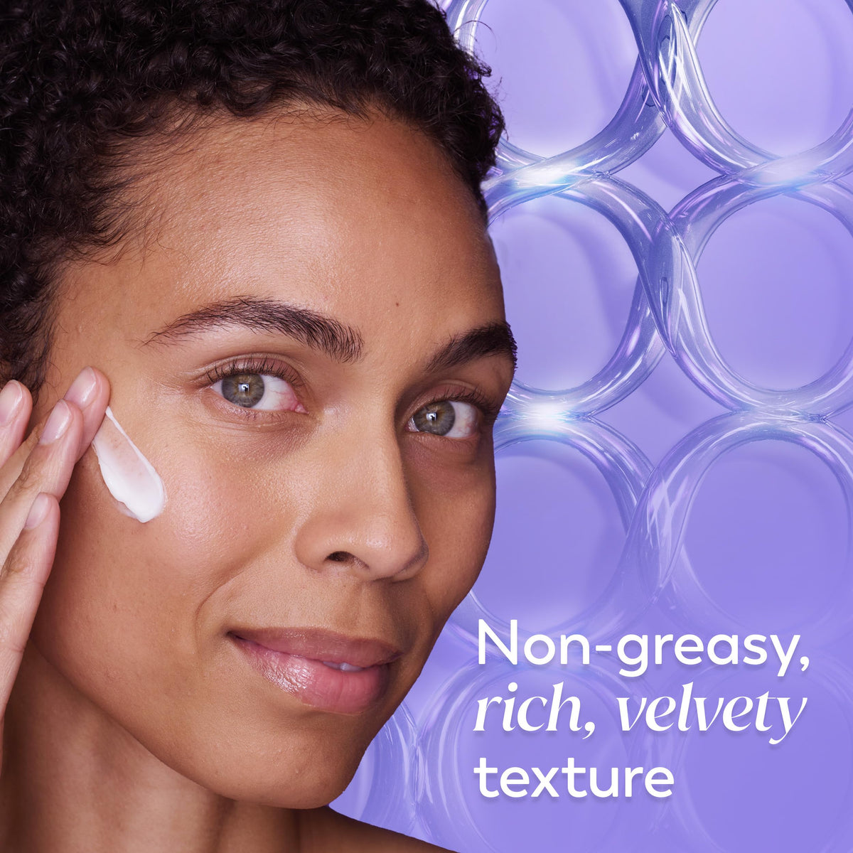 Olay cream applied to hand during night routine showing easy absorption