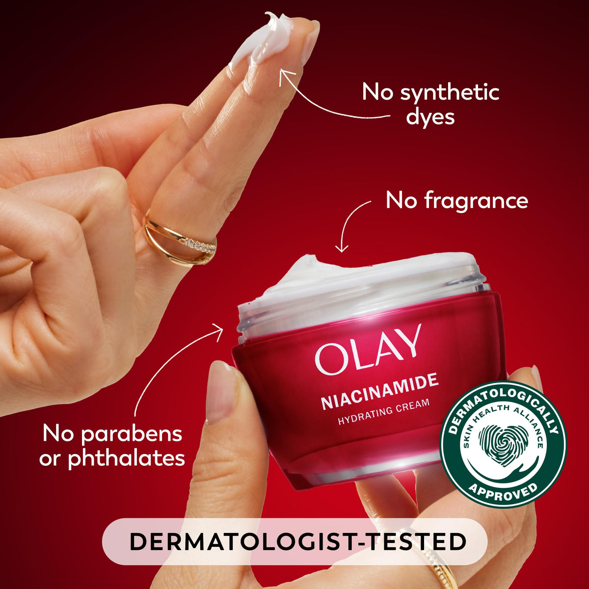 Olay Regenerist before and after comparison showing visible smoothing