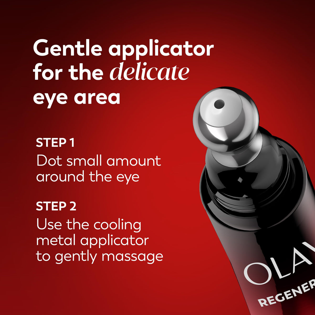 Split view before and after using Olay Regenerist showing improvement