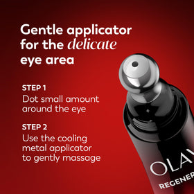 Split view before and after using Olay Regenerist showing improvement