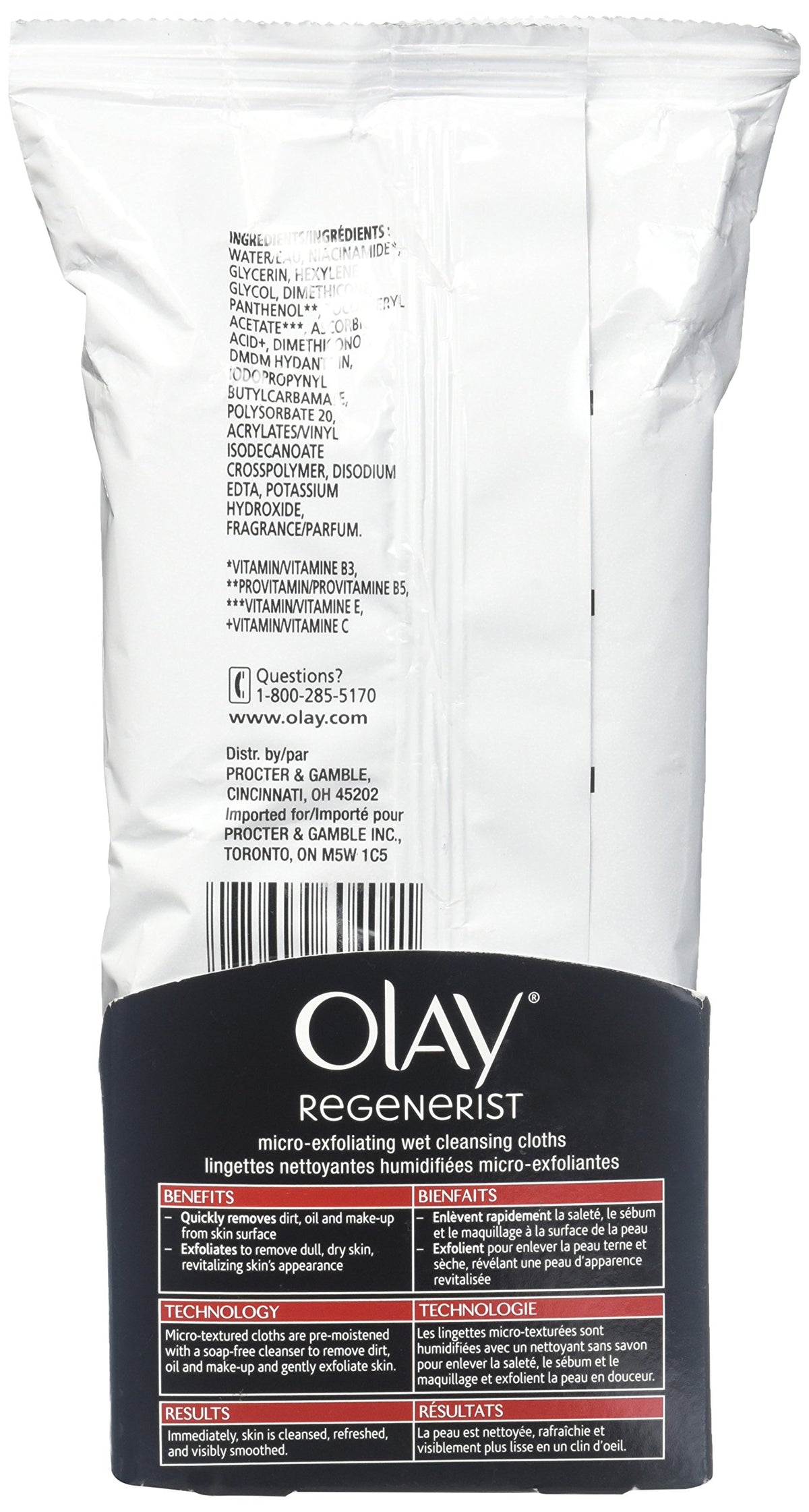 Olay Regenerist textured cloth close-up demonstrating gentle exfoliation