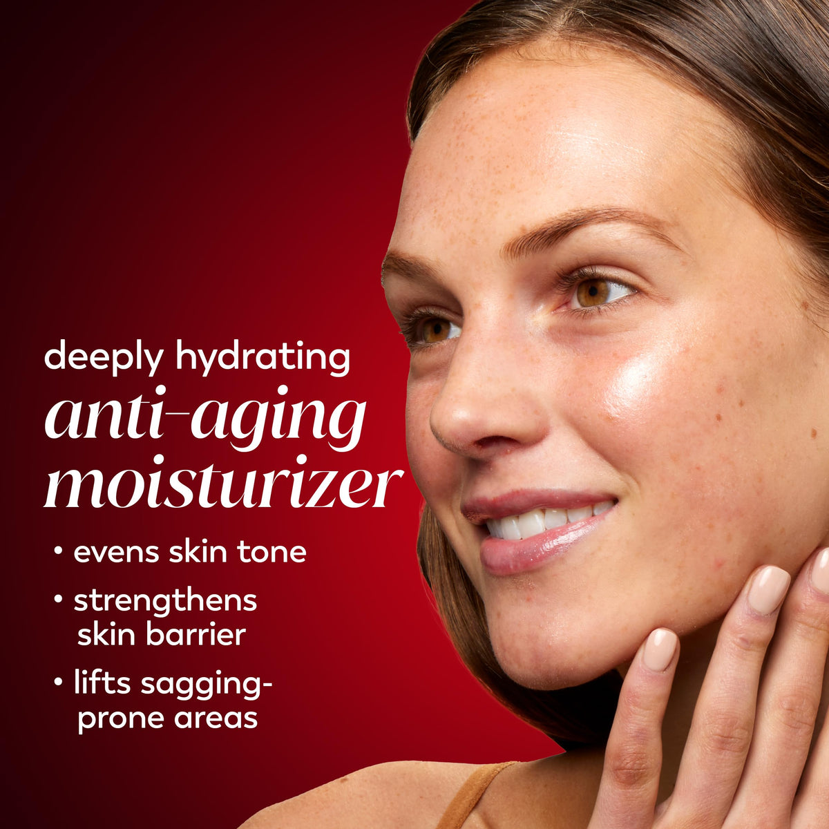 Olay cream on hand demonstrating spreadability and lightweight feel