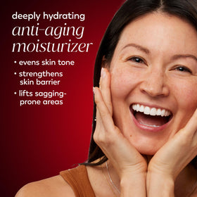 Olay Regenerist cream texture close-up illustrating fast absorption