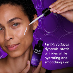 Olay Regenerist droplet texture close-up highlights lightweight hydration