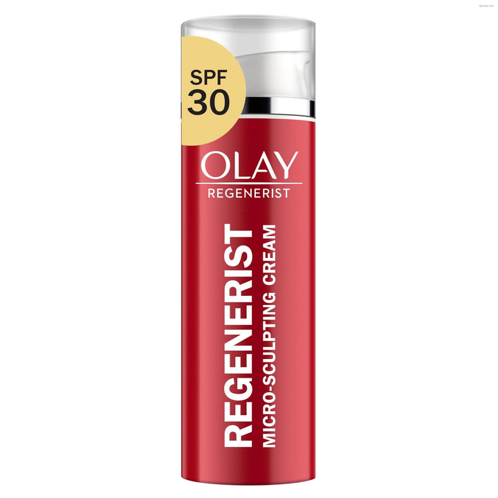 Olay Regenerist front jar showing clean packaging and moisturizer benefits