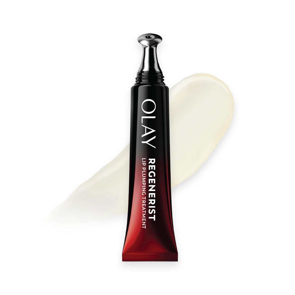 Olay Regenerist front packaging showing compact 0.5oz tube and branding, nourishing effect
