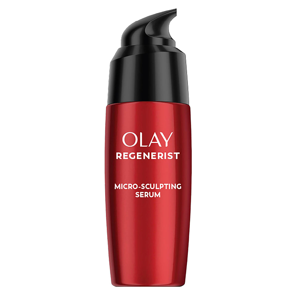 Olay bottle front packaging showing product and benefits