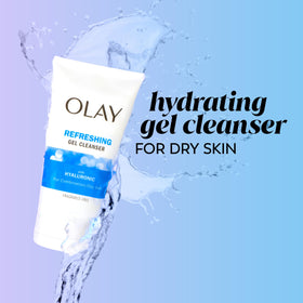 Olay gel texture close-up demonstrating smooth consistency and hydration