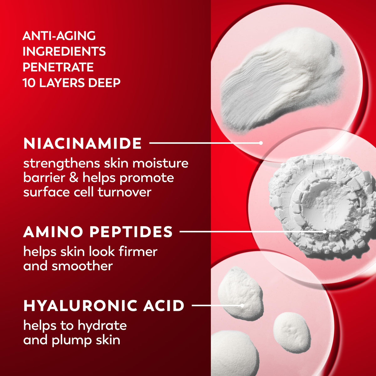Olay Regenerist label close-up emphasizing active peptides and formulation benefits